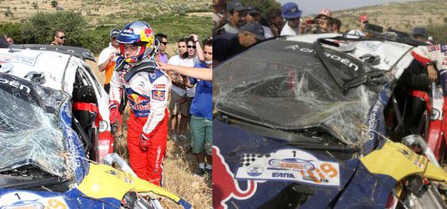 Loeb kaza yaptı ve yarış dışı kaldı